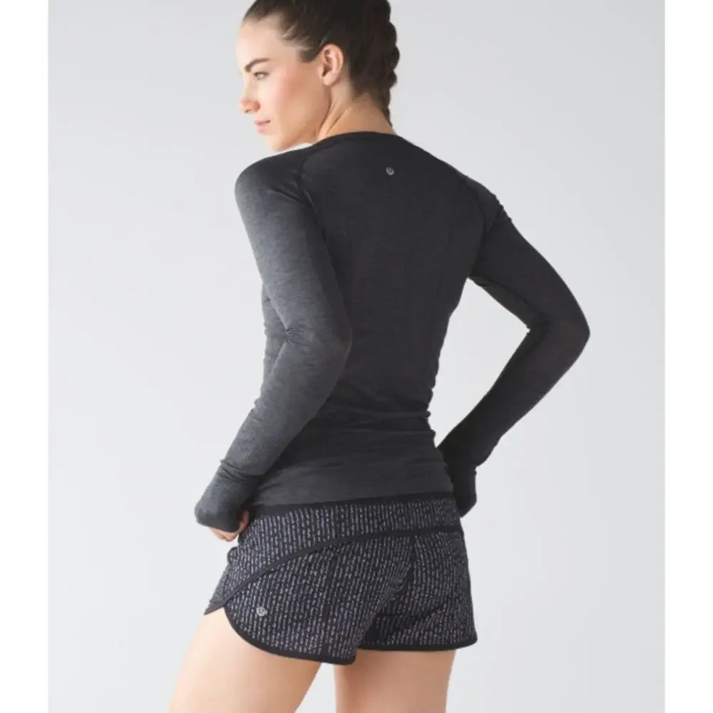 Lululemon Shorts Women 8 Speed Short Pinstripe Black Running Athletic Gym Summer
